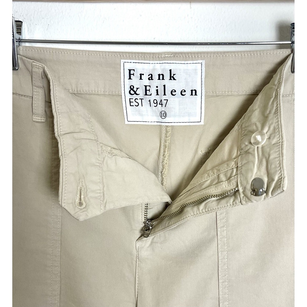 FRANK & EILEEN‎ Blackrock Utility Pants Khaki Italian Fabric Size 10 - Picture 7 of 16
